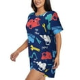 thumbnail image 2 of Picia Colorful Excavator Pajamas Sets for Women Soft Short-Sleeved Pjs with Lounge Shorts Two Piece Sleepwear-Large, 2 of 9