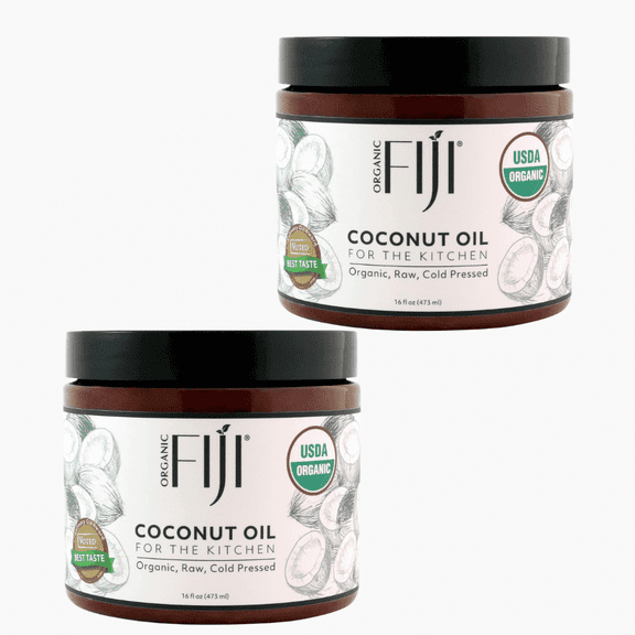 Raw Extra Virgin,Cold-Pressed, Cooking Coconut Oil with Fresh Flavor, Non-GMO, USDA Organic, 16oz(Pack of 2)