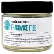 Schmidt's Natural Deodorant, Fragrance-Free 2 oz