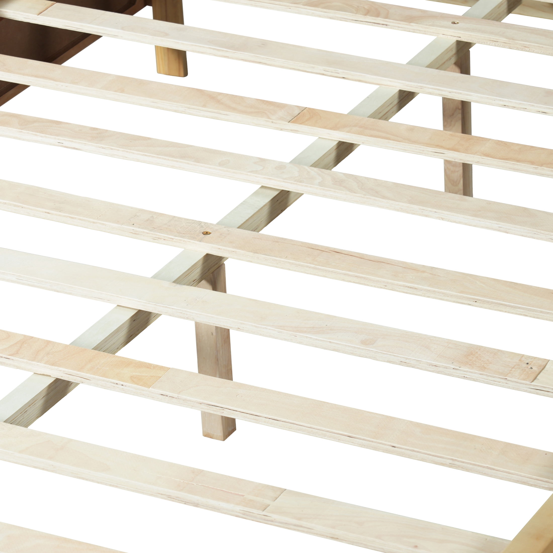 Christopher Knight Home Queen Platform Bed with Slat Headboard, No Box Spring Required, Natural