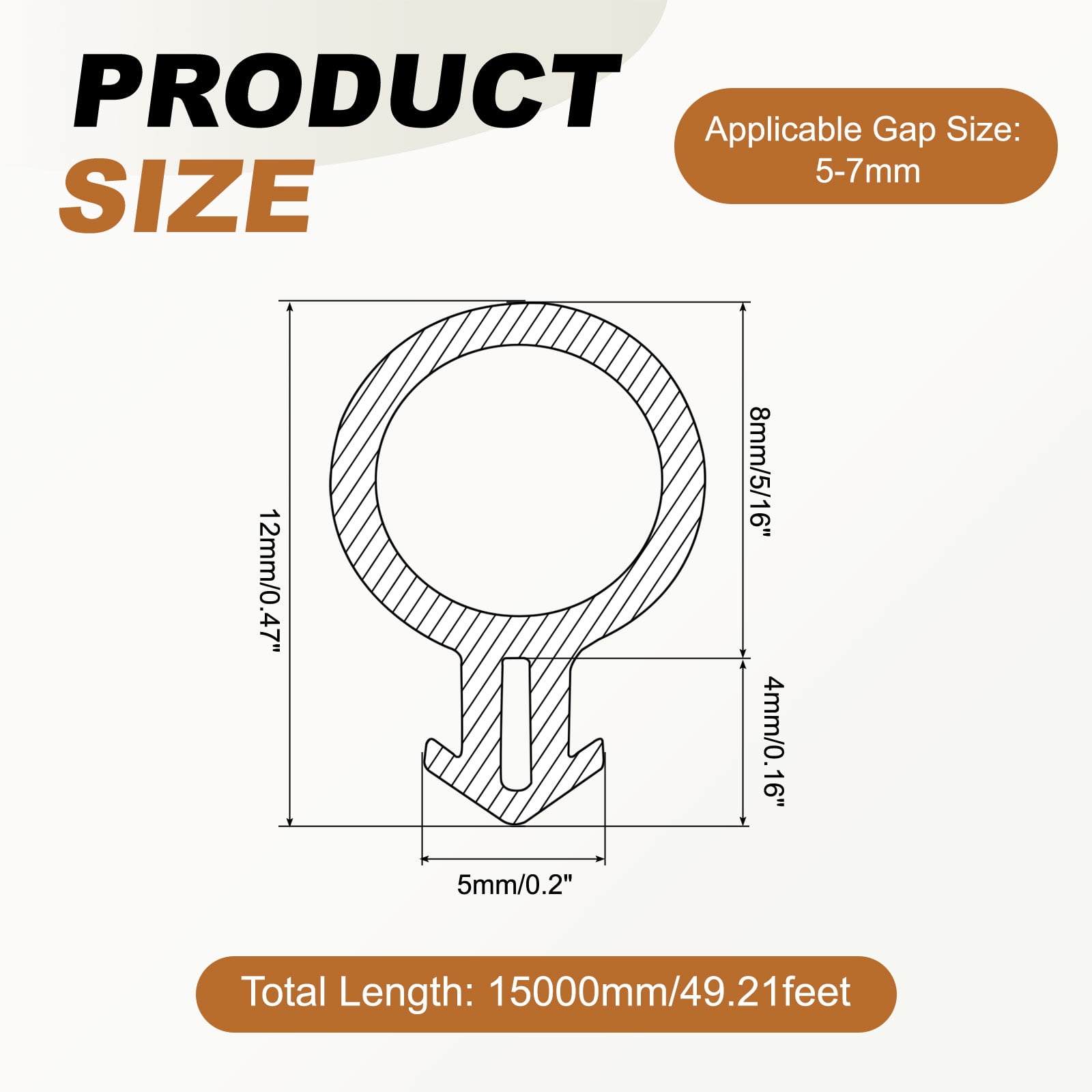 Uxcell Kerf Weather Stripping Seal Strip (49.21ft x 5/16") - Bulb Bubble Kerf Noise Reduction Rubber Flange Window Weatherstrip Seal for Door Frame Windows Card Slot, White