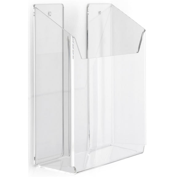Case of 20, Clear Acrylic Literature Holders for Wall Mount, Single Pocket, 9.25"w x 8"h x 2"d