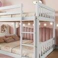 thumbnail image 3 of DreamBuck Twin over Twin Floor Bunk Bed, Wood Bunk Bed with Climbing Ramp, Ladder, Safety Guardrails, White, 3 of 7