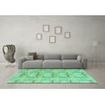thumbnail image 3 of Ahgly Company Indoor Rectangle Abstract Turquoise Blue Modern Area Rugs, 2' x 4', 3 of 4