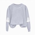 thumbnail image 4 of Godom Halloween Women's Sweatshirts Ghost Graphic Crewneck Long Sleeve Loose Fit Tops Fashion 2025, 4 of 5