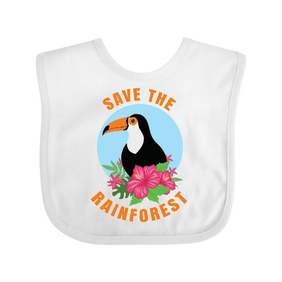 Inktastic Save the Rainforest Toucan Illustration Boys or Girls Baby Bib