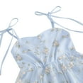 thumbnail image 6 of Lumtrix Girls Dresses Formal Party Wedding Tulle Sleeveless Embroidered Floral Contrast Mesh High Low Dress for 2-14 Y Sky Blue 140-L, 6 of 7