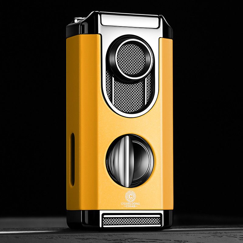 Cigar Lighter Windproof Straight Creative Three-In-One V Shear Multi-Function Zinc Alloy Lighter Cb-24Ft2