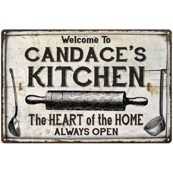 CANDACE'S Kitchen Farmhouse Sign 8 x 12 High Gloss Metal 208120033346