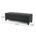 thumbnail image 5 of GDF Studio Charleston Contemporary Button Tufted Storage Ottoman Bench, Dark Gray Fabric, 5 of 7