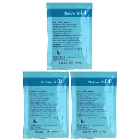Fermentis Safale S-04 Beer Yeast British style ales 11.5g - 3 pack
