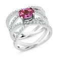 thumbnail image 2 of Gem Stone King 2.23 Ct Oval Pink Mystic Topaz 925 Sterling Silver Ring, 2 of 3