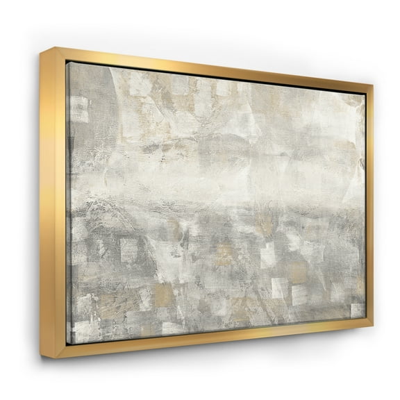 Designart ' Gray Abstract Watercolor ' Contemporary Framed Canvas