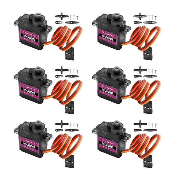 Micro-Type Servo Motor Kit 6 Pcs -Servo Metal Gear Micro-Type Servo for RC Helicopter/Car/Boat