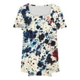 thumbnail image 5 of Frostluinai Plus Size Summer Tops for Women Short Sleeve Square Neck Funny Shirts Tunic Trendy Graphic Tees Casual Pleated Y2k Blouses, 5 of 5