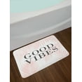 thumbnail image 2 of Saying Bath Mat, Modern Graphic of Positive Phrase on Pastel Exotic Leafy Branches, Plush Bathroom Decor Mat with Non Slip Backing, 29.5" X 17.5", Pale Rose and Grey, by Ambesonne, 2 of 2
