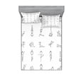 thumbnail image 2 of Ambesonne Black White Fitted Sheet & Pillow Sham Set, Stickman Yoga Moves, Twin, Black White, 2 of 3