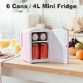 thumbnail image 2 of 4L/6Can Mini Fridge，Portable Skincare Refrigerator, Small Cooler, Retro Design, Wave Patterns, 2 of 6