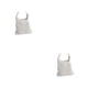 thumbnail image 3 of Minnieouse Bolso de cubo tejido para mujer, bolsos de diseño hueco de malla con organizador inferior de cuero, bolso Universal, Picnic al aire Blanco 2Conjunto, 3 of 6