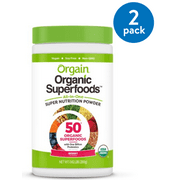 (2 Pack) Orgain Organic Superfood Powder, Berry, 9.9 Oz