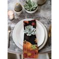 thumbnail image 2 of Fall Maple Leaves Cloth Napkins Set of 4 Reusable Dinner Napkins, Happy Thanksgiving Pumpkins Autumn Black Cocktail Napkin Washable Table Napkins for Wedding/Holiday Party/Baby Shower 20"x20", 2 of 7