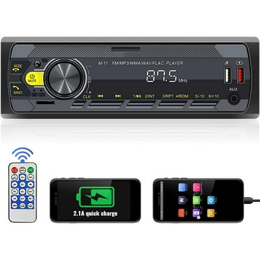 Rimoody Universal Single 1 DIN Car Stereo Radio Bluetooth In-Dash Head Unit Car Multimedia MP3 Player Digital Audio Music FM USB/TF/Aux