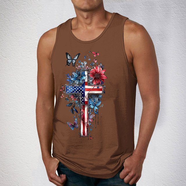 Camiseta sin mangas de cuello redondo para hombre, ropa de ocio, fitness, para el hogar, pijamas, camiseta con estampado de moda a color, blusa deportiva de poliéster para hombre