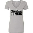 thumbnail image 3 of Inktastic True Crime Junkie in Black Text Women's V-Neck T-Shirt, 3 of 5