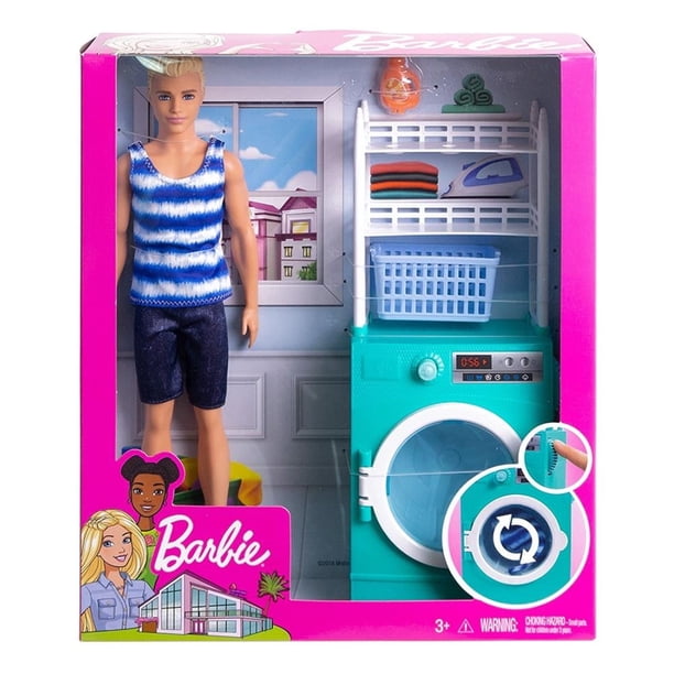 Set de Juego Barbie Mattel Ken y Muebles con Lavadora
