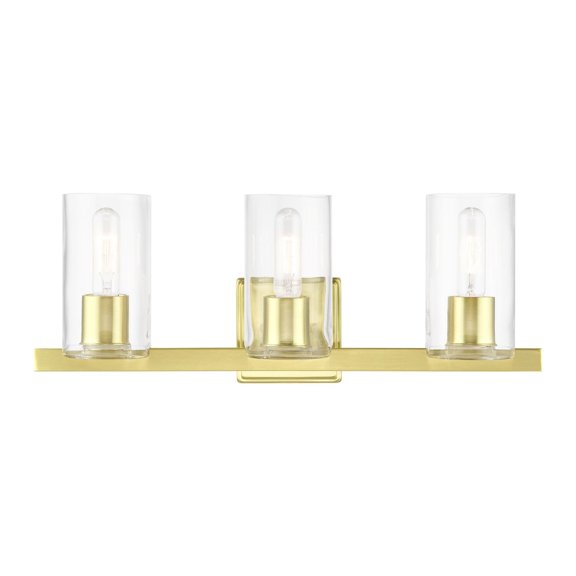 18033-12 Livex Lighting Clarion - 3 Light Bath Vanity In Contemporary Style-8.75 Inches Tall and 22.5 Inches Wide-Satin Brass Finish