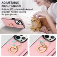 thumbnail image 3 of Nalacover for iPhone 14 Plus Wallet with Card Holder Slot, 360°Rotation Ring Holder Kickstand Cover for Men Women Protective Premium PU Leather Shockproof Cover For iPhone 14 Plus, Pink, 3 of 10