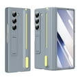 thumbnail image 2 of Compatible with Samsung Galaxy Z Fold 5 Phone Case,With Retractable Kickstand, S Pen Holder, Hinge Protection, and Screen Protector(Tempered Film),Shockproof Rugged Cover With Stylus,Gray, 2 of 8