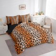 thumbnail image 3 of Erosebridal Orange Cheetan Print Stripes Bedding Twin Size,Jungle Wildlife Bed Set, Cute Leopard Print Bedding Sets Twin Size,Super Cozy Room Decoration Reversible,7pcs, 3 of 6