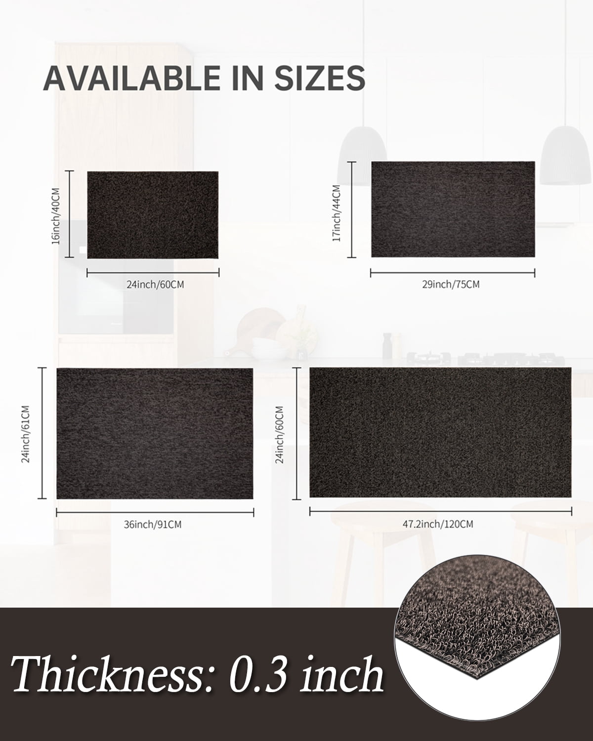 Artnice 17"x29" Front Door Mat Indoor Outdoor Entrance, Non Slip Rubber Backed Welcome Mats, Waterproof Resist Dirt Doormat Entryway Mats, Brown