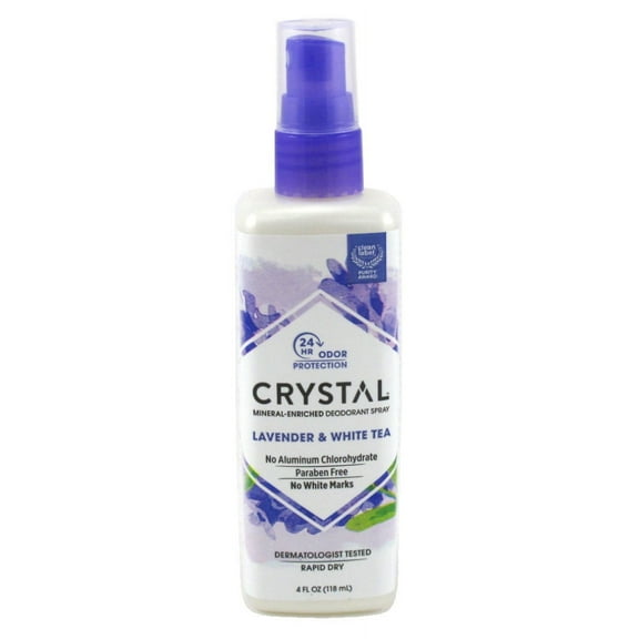 Crystal Deodorant Spray 4oz Lavender & White Tea (Pack of 3)