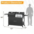 thumbnail image 2 of Erinnyees Dual Fuel Gas & Charcoal Grill Combo with Side Burner, Porcelain-Enameled Cast Iron Grates, 646SQIN Large Cooking Area for Outdoor Patio Backyard Barbecue & Party Events, 2 of 8