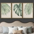 thumbnail image 3 of wall26 Framed Canvas Print Wall Art Set Tropical Island Monstera Palm Leaf Nature Floral Digital Art Modern Art Rustic Botanical Relax/Calm for Living Room, Bedroom, Office - 24"x36"x3 NATU, 3 of 5