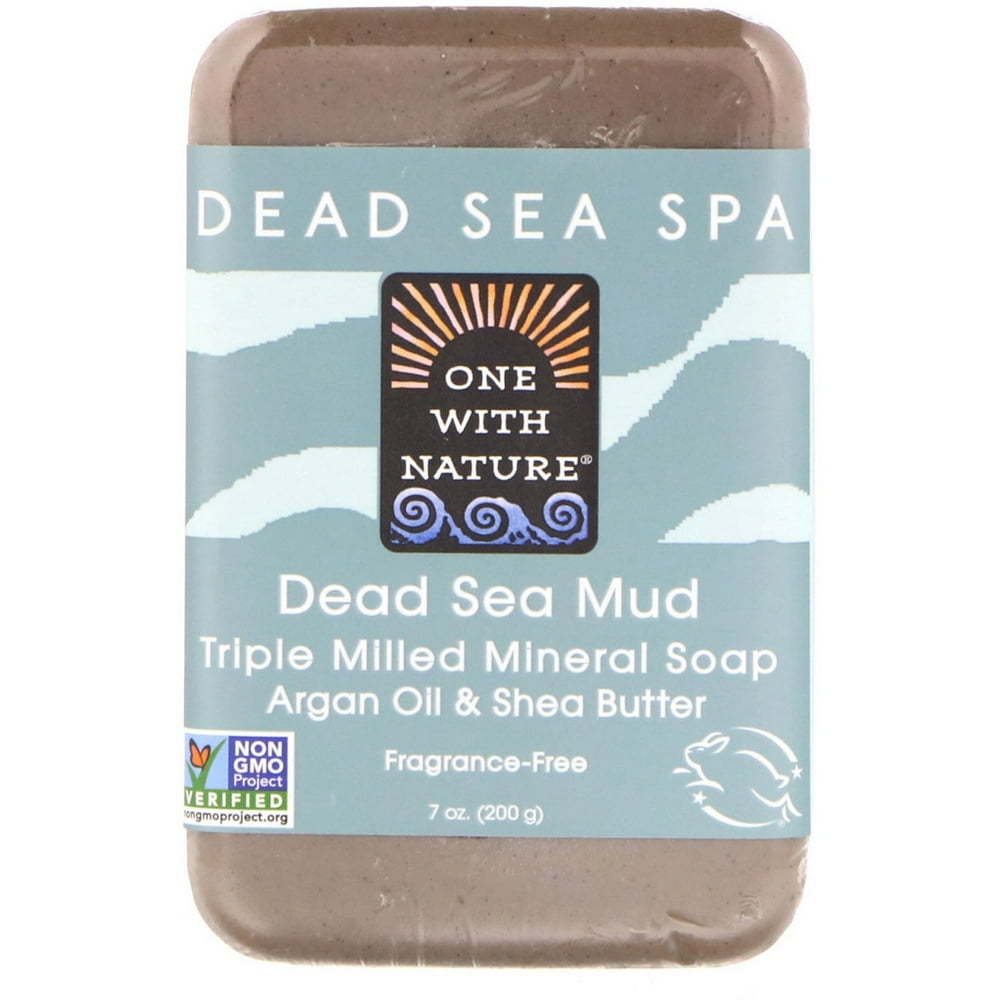 One with Nature Triple Milled Mineral Soap Bar, Dead Sea Mud, Fragrance