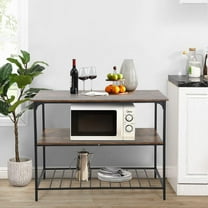 Dkelincs 3 Tier Kitchen Storage Kitchen Island Counter with Large Storage Space for Kitchen Living Room Coffee Shop, Brown