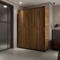 thumbnail image 2 of Ropero Closet Armario Puertas Corredizas Berlín 150cm Color Gales Wengue marron claro, 2 of 10