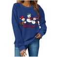 thumbnail image 3 of Aboser Oh,What fun! Merry Christmas Sweatshirt Women Y2k Shirts Trendy Xmas Snowman Print Pullover Comfort Long Sleeve Tops Loose Round Neck Sweatshirts, 3 of 5