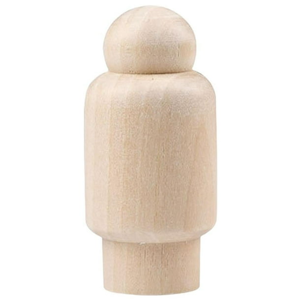 Muñecas de madera con clavijas, figuras de personas sin terminar, muñecas de madera para manualidades DIY, juguetes de grafiti 68 mm x 32 mm