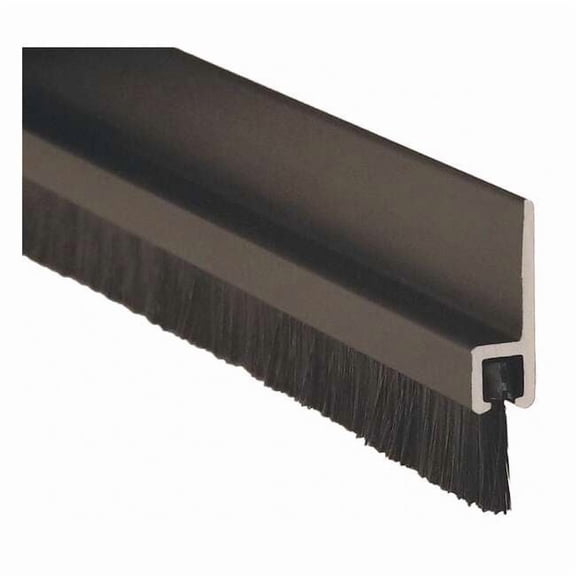 Pemko Double Door Weatherstrip,Brush,7ft L,Blk 18041DNB84