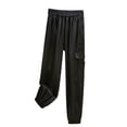 thumbnail image 2 of Women's Sweatpants Soft Fleece Sweatpants Solid Color Sweatpants Loose Wide Leg Casual Sweatpants New Fashion Elastic Waist Fitness Joggers Drawstring Sweatpants, 2 of 3