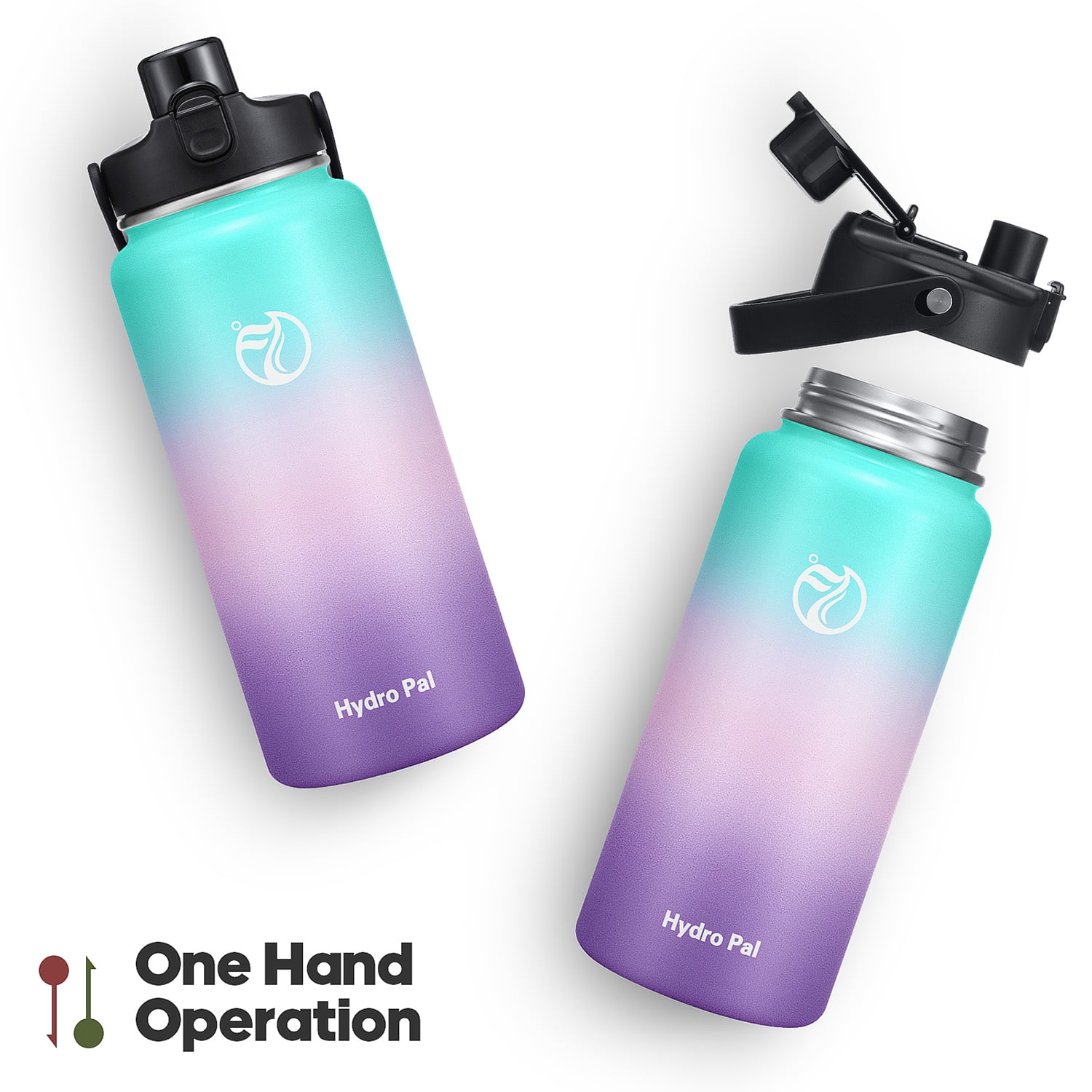 GEDUX 64 oz Insulated Stainless Steel Water Bottle, Half Gallon Water Bottle with 2-in-1 Chug & Straw Lid and Handle, Leak Proof Wide Mouth Vacuum Tumbler for Gym Travel