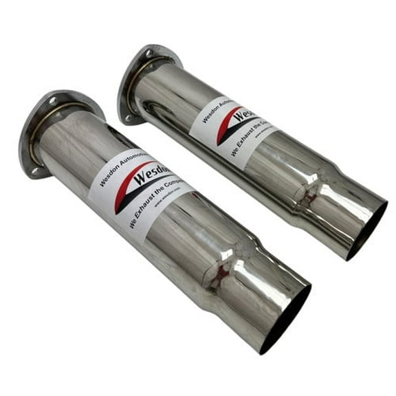 SS Header Collectors 3.00 inch Flange to 2.50 Inch ID Outlet WHC300-250-SS 304 Polished Stainless Steel Pair of Wesdon Collectors