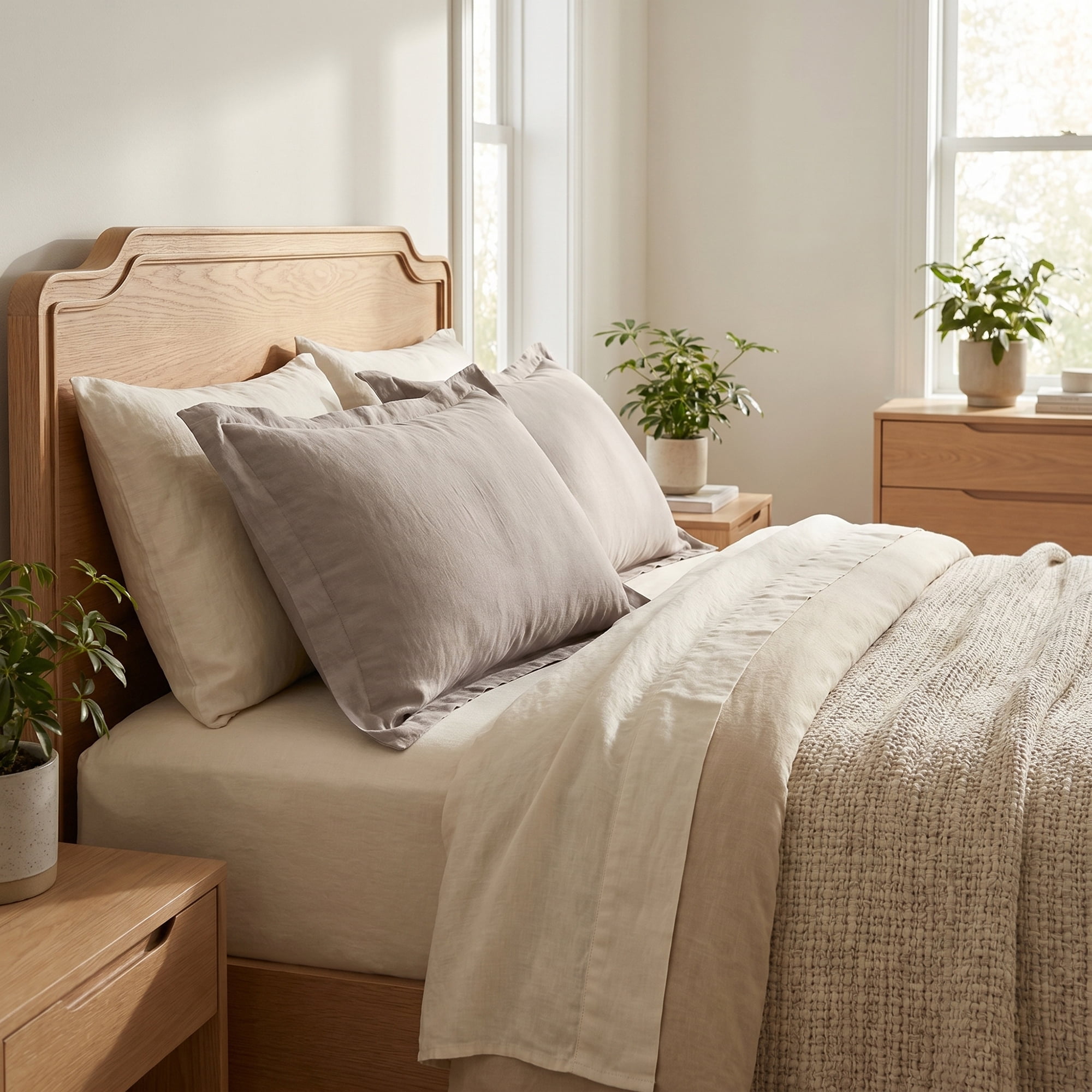 Unique Bargains 2 Pack Cotton Pillowcase Smooth Comfortable Envelope Closure Light gray