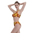 thumbnail image 3 of Kdxio Autumn Mosaic Maple Leaves for Womens High Waisted Bikini Top Sports Style Two Piece Bathing Suits, 3 of 5