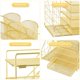 thumbnail image 4 of Organizador de escritorio Marbrasse Rose Gold con archivador de 5 niveles, 4 of 6
