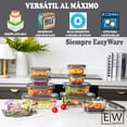 thumbnail image 3 of Contenedores de vidrio para alimentos con tapas de cierre fácil y herméticas, aptos para cocina, horno, refrigerador y congelador, set de 10 recipient, 3 of 7